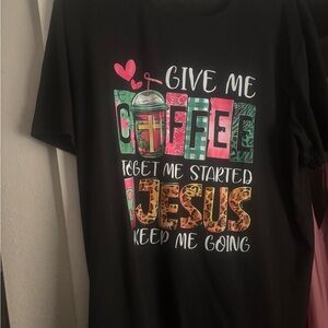 Black Graphic Tee with Colorful Print